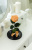 Роза в колбе 28 см, Peach Premium