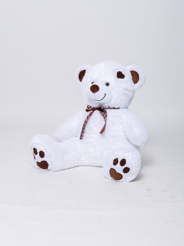 Плюшевый медведь Тонни 110 см Белоснежный с сердечком на голове
