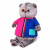 Мягкая игрушка кот Басик в пиджаке в двухцветной футболке, 30 см