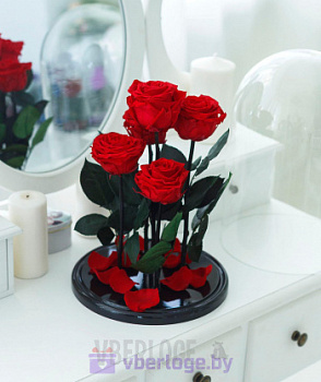 Композиция из роз в колбе Five Lives Red Romantic