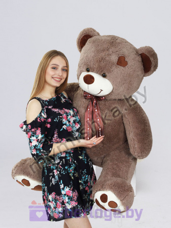 Плюшевый медведь Тонни 160 см Бурый с сердечком на голове