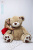 Плюшевый медведь Тонни 240 см Золотой с сердечком на голове